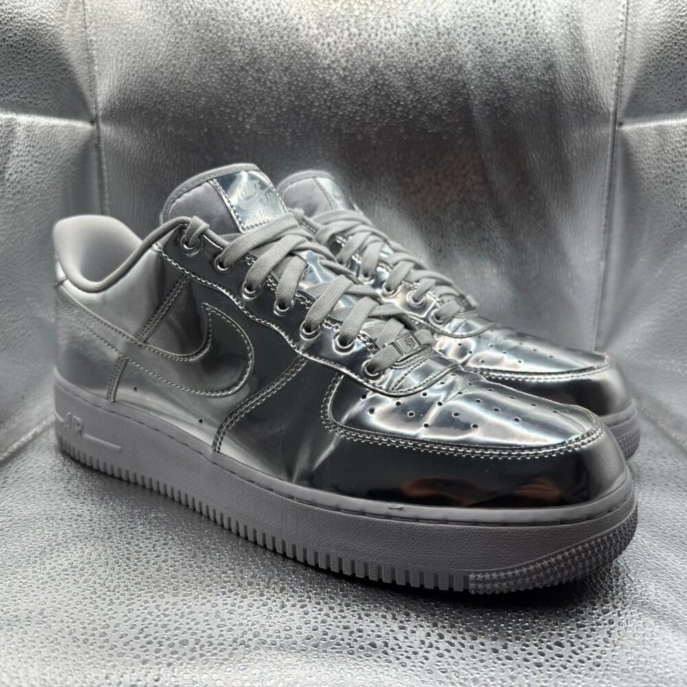 Size 14‎ Nike Air Force 1 SP Chrome Metallic Silver Womens Sneaker CQ6566-001